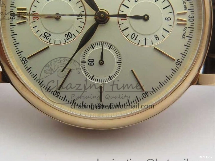 MIROTIME 0411 Efficient Portofino Chrono RG ZF 1:1 Best Edition White Dial on Brown Leather Strap A 7151